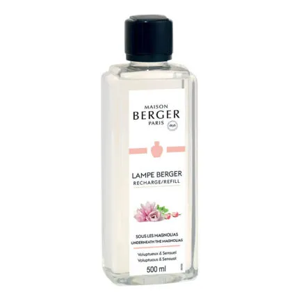 Transparente Maison Berger Nachfüllflasche mit Etikett Unter den Magnolien