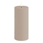 Uyuni Outdoor LED Stumpenkerze 7,8 x 17,8cm sandstone – Hauptansicht