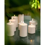 Uyuni Outdoor LED Stumpenkerze 8,4 x 10cm weiß – Produktansicht