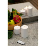 Uyuni Outdoor LED Stumpenkerze 8,4 x 15cm sandstone – Produktansicht
