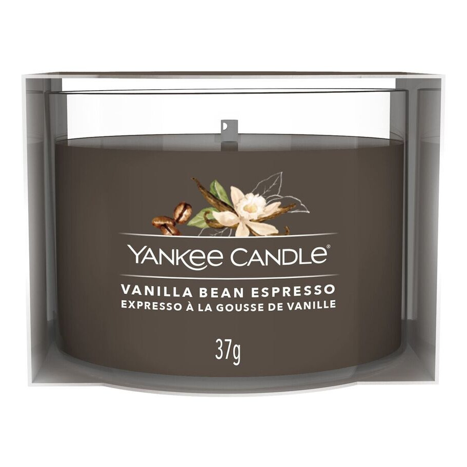 Vanilla Bean Espresso Kerze 37 g Yankee Candle Vanilla Bean Espresso Kerze in transparenter Verpackung mit 37 g