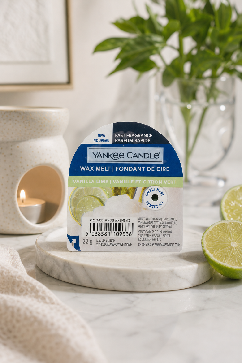 Vanilla Lime Wachsmelt 22g – Stimmungsbild Vanilla Lime Wachsmelt 22g in einer stimmungsvollen Anwendungsszene