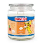 Haribo Vanilla Waffle & Cream Duftkerze mit Etikett und Glasdeckel
