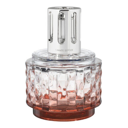 Nahaufnahme der Roséfarbenen Duftlampe mit silberner Schutzkappe