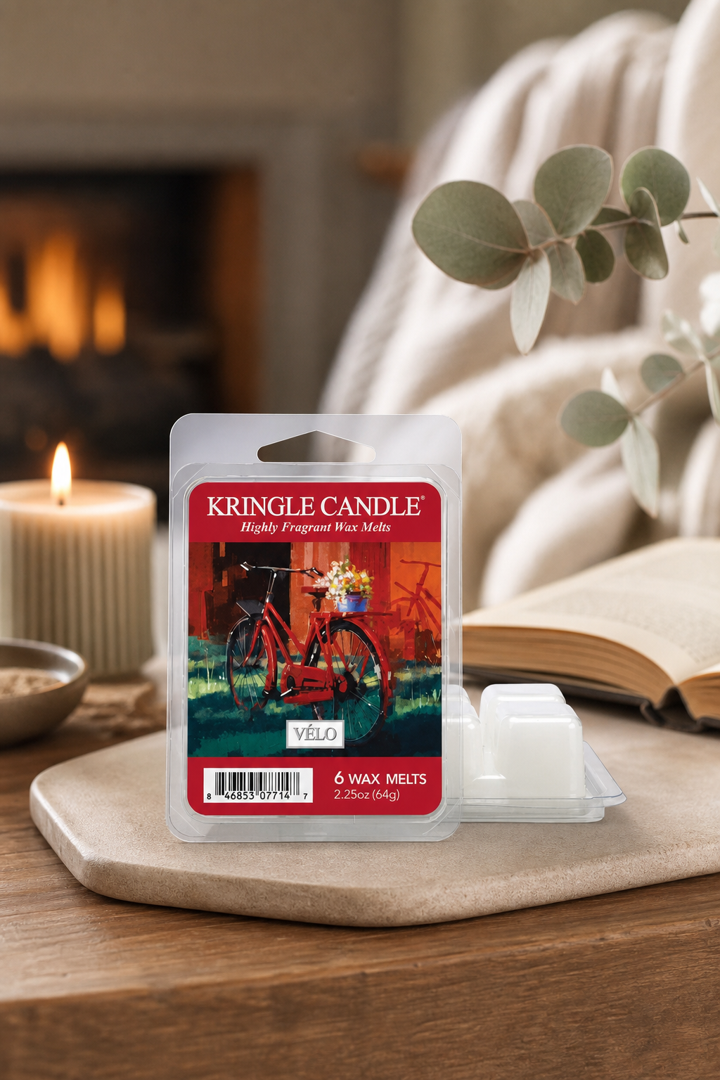 Vélo Wax Melts 64g in einer stimmungsvollen Anwendungsszene