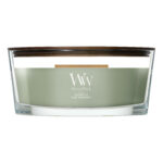 Frontansicht der WoodWick Verdant Fig Kerze im Glas