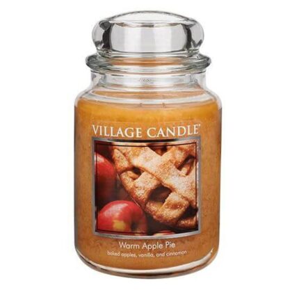 Warm Apple Pie Kerze im Glas mit sichtbarem Etikett