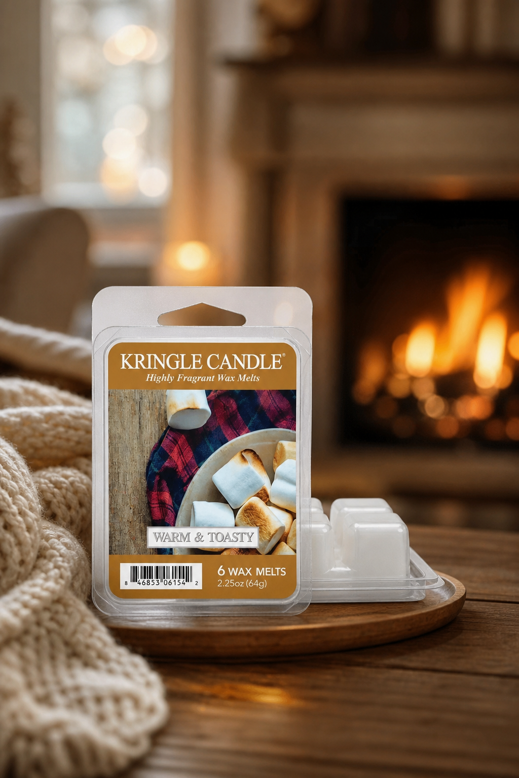 Warm & Toasty Wax Melts 64g in einer stimmungsvollen Anwendungsszene