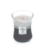 WoodWick Trilogy-Kerze mit hellem Wachs und Docht