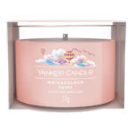 Yankee Candle Watercolour Skies Kerze im transparenten Glas, Frontalansicht