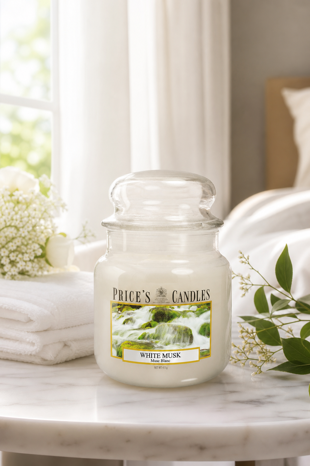 White Musk 411g in einer stimmungsvollen Anwendungsszene