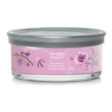 Yankee Candle Wild Orchid Tumbler mit rosa Orchideenetikett und Deckel