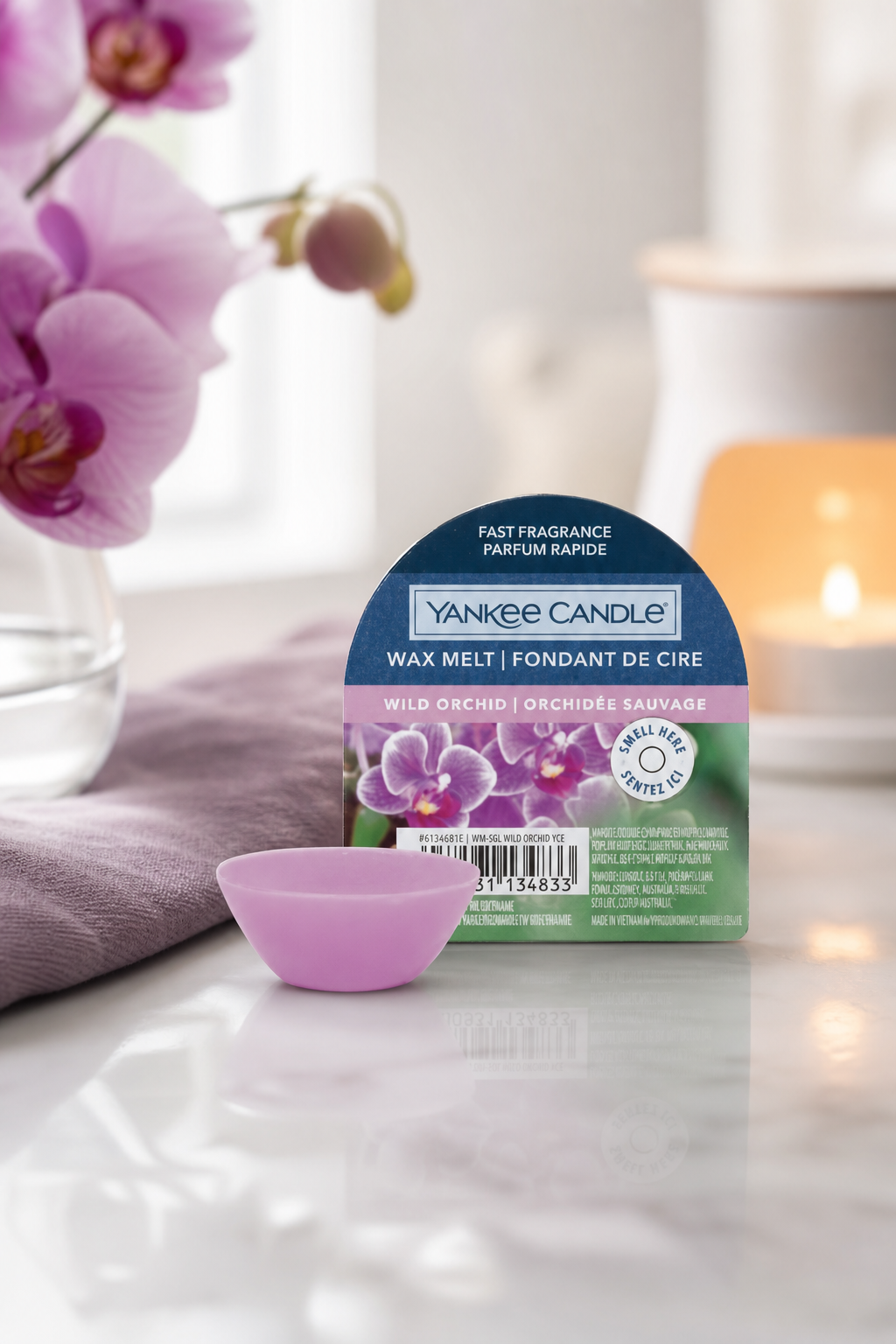 Wild Orchid Wachsmelt 22g in einer stimmungsvollen Anwendungsszene