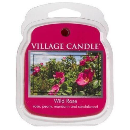 Verpacktes Village Candle Wild Rose Duftwachs mit Blumenabbildung