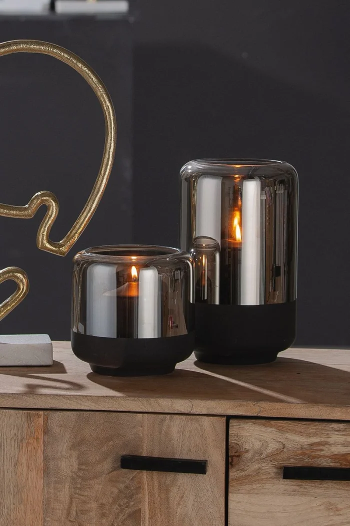 Windlicht Elegance anthrazit 25cm – Produktansicht