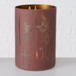 Windlicht Gräser 20cm rot – Hauptansicht