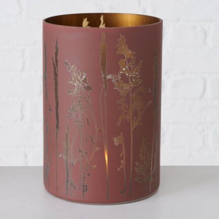 Windlicht Gräser 20cm rot – Hauptansicht