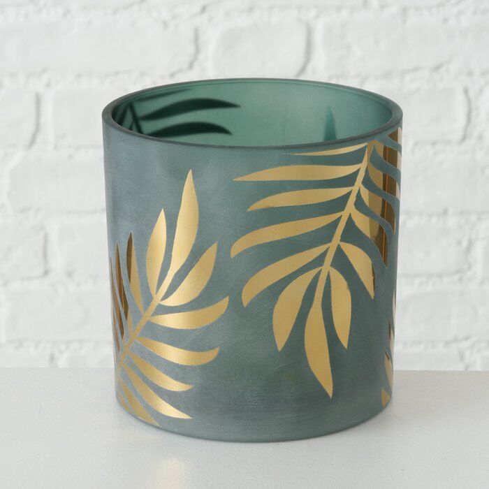 Produktbild Windlicht Greeny grün 15cm Palme – Hauptansicht