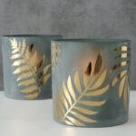 Windlicht Greeny grün 15cm Farn – Produktansicht