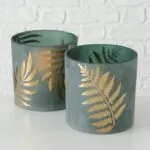 Windlicht Greeny grün 15cm Farn – Produktansicht