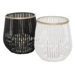 Windlicht Karunya weiß Bambus 27cm – Produktansicht