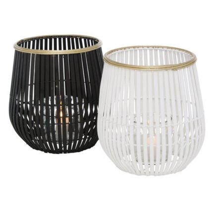 Windlicht Karunya weiß Bambus 27cm – Produktansicht