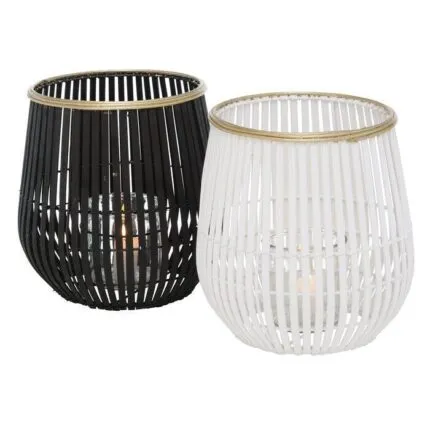 Windlicht Karunya weiß Bambus 27cm – Produktansicht