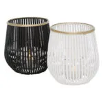 Windlicht Karunya schwarz Bambus 27cm – Hauptansicht