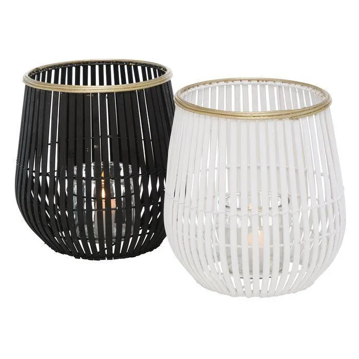 Produktbild Windlicht Karunya schwarz Bambus 27cm – Hauptansicht