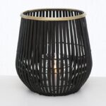 Windlicht Karunya schwarz Bambus 27cm – Produktansicht