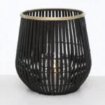 Windlicht Karunya schwarz Bambus 27cm – Produktansicht