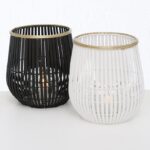 Windlicht Karunya schwarz Bambus 27cm – Produktansicht