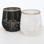 Windlicht Karunya schwarz Bambus 27cm – Produktansicht