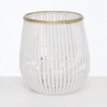 Windlicht Karunya weiß Bambus 27cm – Produktansicht