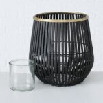 Windlicht Karunya weiß Bambus 27cm – Produktansicht