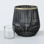 Windlicht Karunya weiß Bambus 27cm – Produktansicht