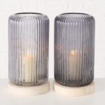 Windlicht Lidingo 24cm grau – Produktansicht