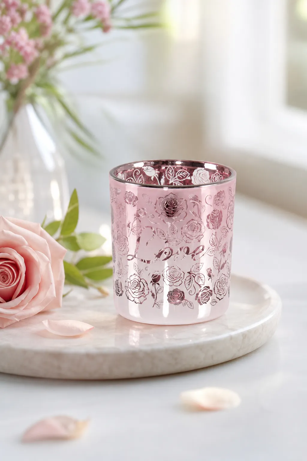 Windlicht Love mit Rosen S – Stimmungsbild Windlicht Love mit Rosen S in einer stimmungsvollen Anwendungsszene