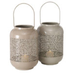Windlicht Minello 28cm beige – Produktansicht