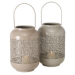 Windlicht Minello 28cm beige – Produktansicht