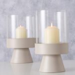 Windlicht Pallas 29cm beige – Produktansicht