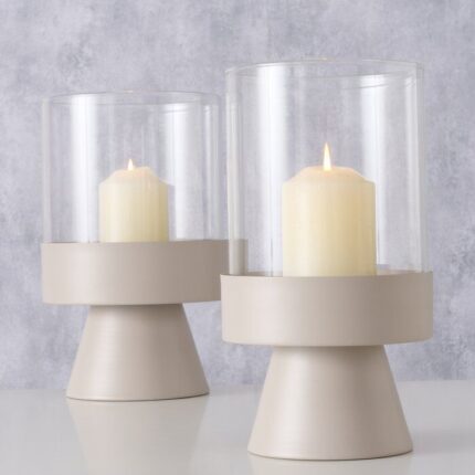 Windlicht Pallas 29cm beige – Produktansicht