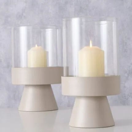Windlicht Pallas 29cm beige – Produktansicht
