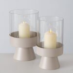 Windlicht Pallas 29cm beige – Produktansicht