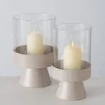 Windlicht Pallas 29cm beige – Produktansicht
