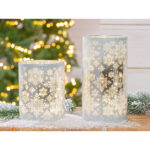 Windlicht Schneeflocke LED Glas 13cm – Hauptansicht