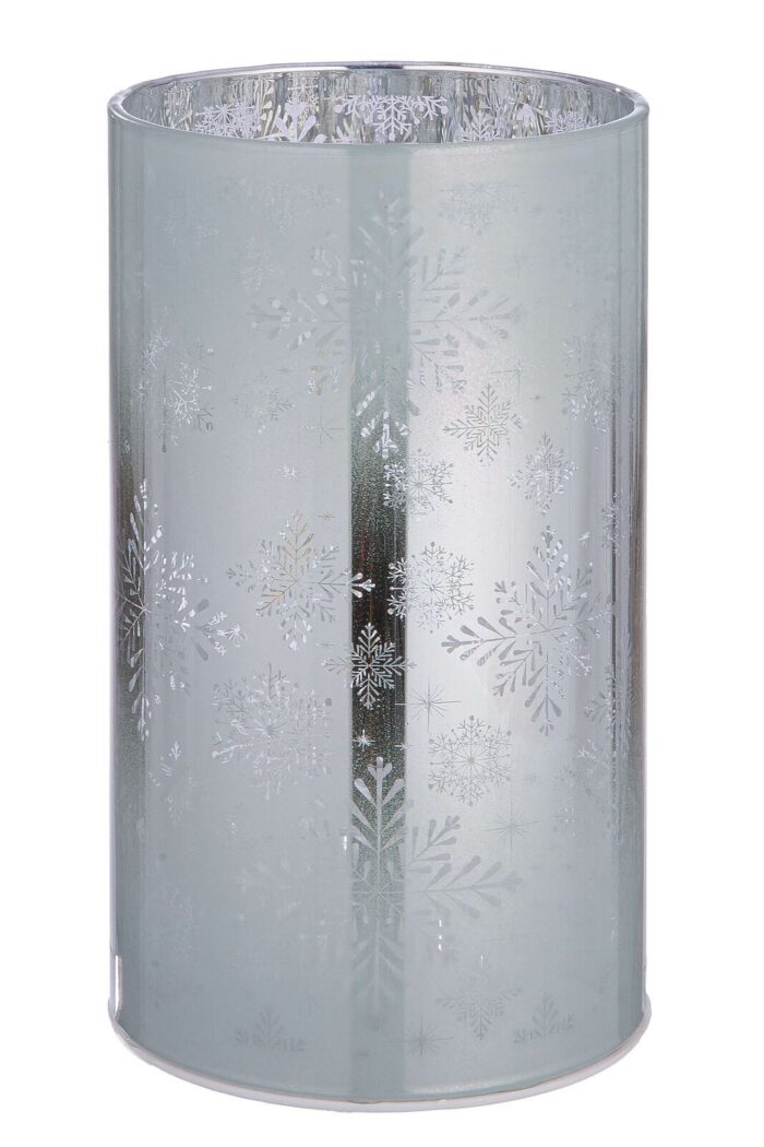 Windlicht Schneeflocke LED Glas 18cm – Produktansicht