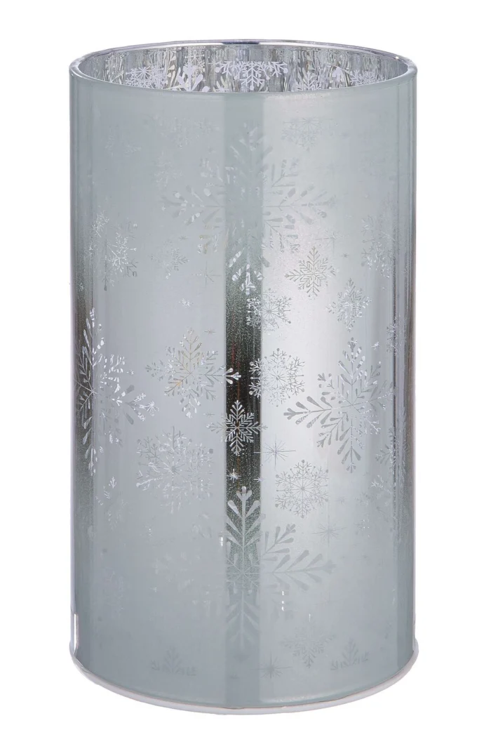 Windlicht Schneeflocke LED Glas 18cm – Produktansicht