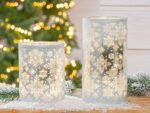 Windlicht Schneeflocke LED Glas 18cm – Produktansicht
