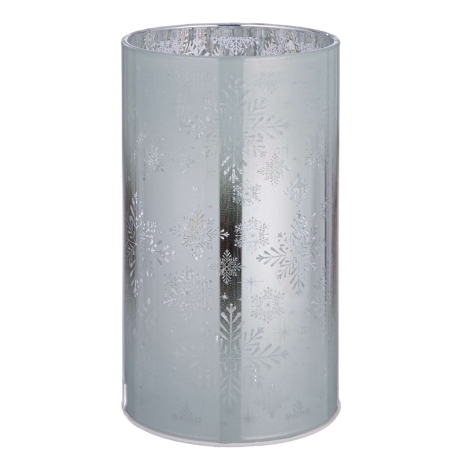 Lampe, Lampenschirm, Töpferei Windlicht Schneeflocke LED Glas 18cm – Hauptansicht